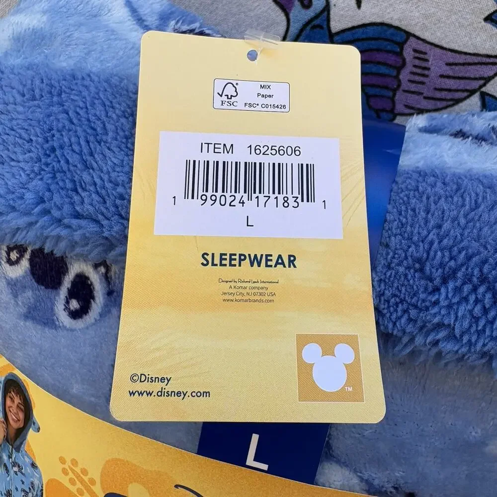 Lilo And Stitch NWT One piece Pajama With Hood Adult Unisex Large - Picture 5 of 5